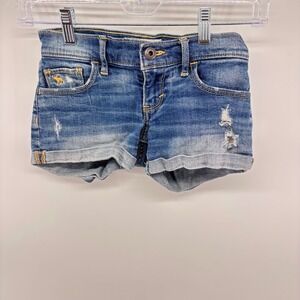 Abercrombie‎ Kids Denim Shorts Distressed Light Wash Girls Size 10